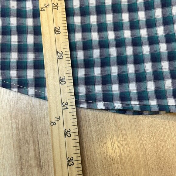 Cinch Shirt Mens Large Western Plaid Blue Check Teal Button Up Casual Work Rodeo - Picture 15 of 15